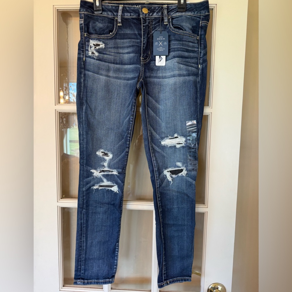 American Eagle Outfitters Blue Distressed Jeans